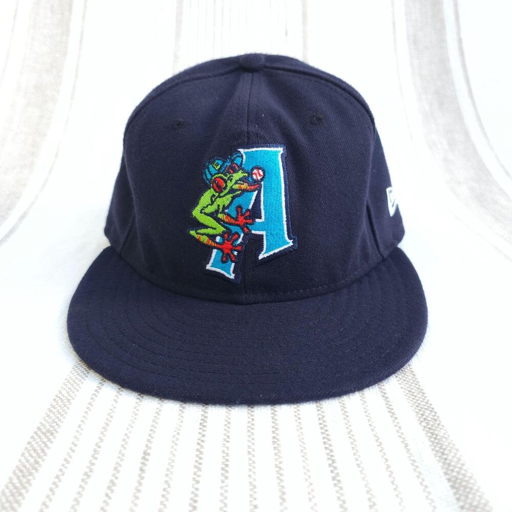 Everett Aquasox New Era Hat Cap Fitted 59FIFTY Navy Blue Baseball Mens 7 1/8
